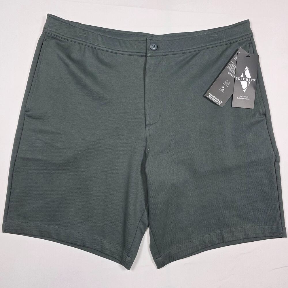 Skechers Mens Size XL Go Walk Tech Twill Shorts Twill Tech Green - New